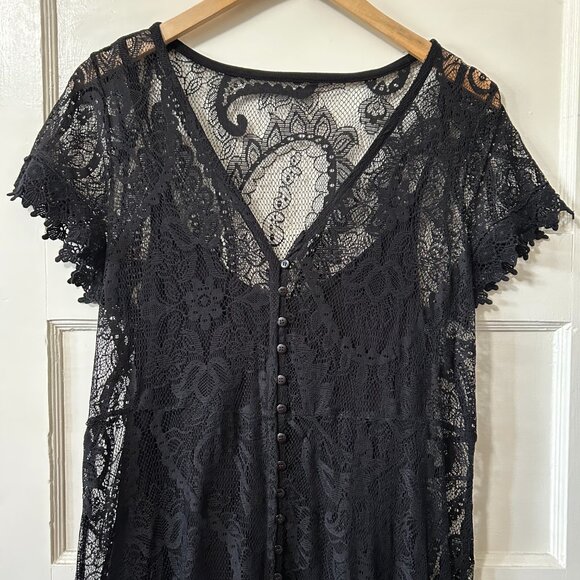 Torrid Long Black Lace Dress - Picture 2 of 8